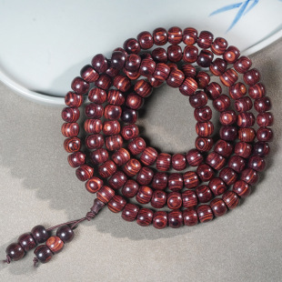 印度黄花梨紫花梨苹果珠手链手串紫油梨老料文玩念珠桶珠男女手饰