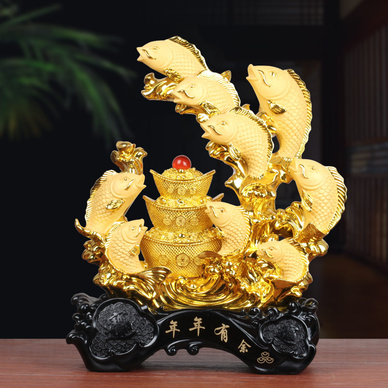 年年有余招财鱼摆件家居客厅玄关酒柜装饰办公室店铺乔迁开业礼品