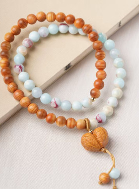 爱心款DIY柏木手链首饰厂家批发规格0.6文艺男女式文玩念珠装饰