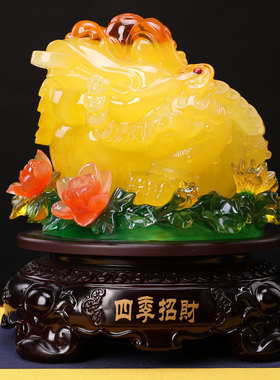金蟾招财摆件旺财金蝉  三足金蟾蜍风水家居装饰店铺开业工艺礼品