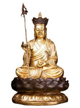 铜地藏王 菩萨摆件家居佛堂佛像供奉摆件 地藏王