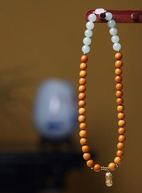 翠玉花生款印尼檀香DIY手链 厂家批发规格0.8男女民族风装饰念珠