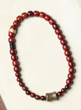 箴言款赞比亚小叶紫檀老型珠DIY手链厂家批发规格9×10男女念珠