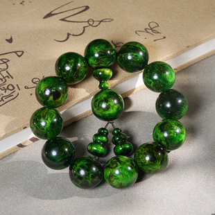 琥珀木水墨丹青佛珠手串男款文玩佛珠念珠手链女款东北沉香木瘤疤