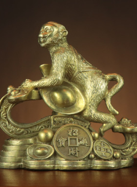 全铜猴子 如意猴 元宝猴 家居店铺铜猴子摆件厂家批发