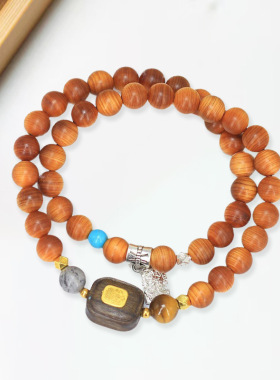 符号款DIY柏木手链 首饰厂家批发规格8MM男女款民族风念珠装饰品