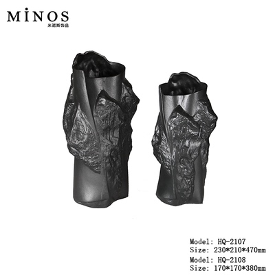 轻奢后现代样板间花瓶摆件中式家居创意玄关客厅餐厅陶瓷花器摆设