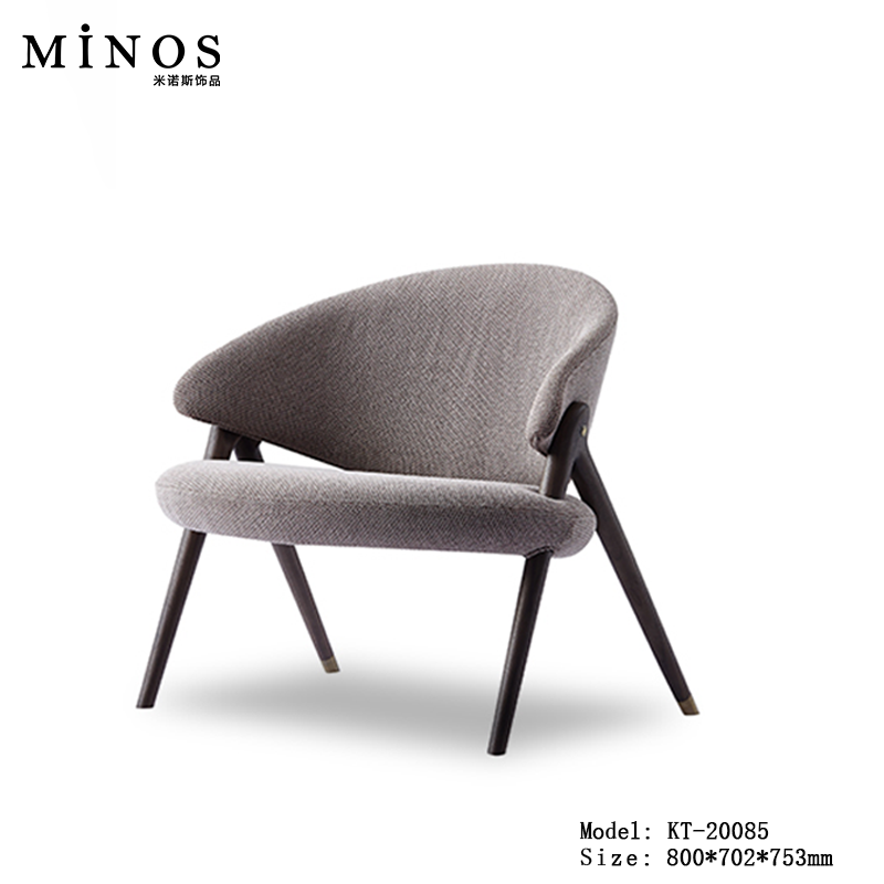 轻奢单人沙发椅北欧皮艺沙发售楼部客厅扶手椅洽谈商务布艺休闲椅