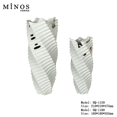 L Objet 花器家居铁艺装饰品现代极简客厅陶瓷花瓶奢华圆珠艺术品