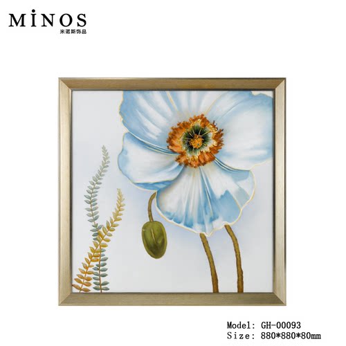 现代轻奢玄关客厅牡丹花开挂画荷塘月色装饰画居家乔迁送礼壁画