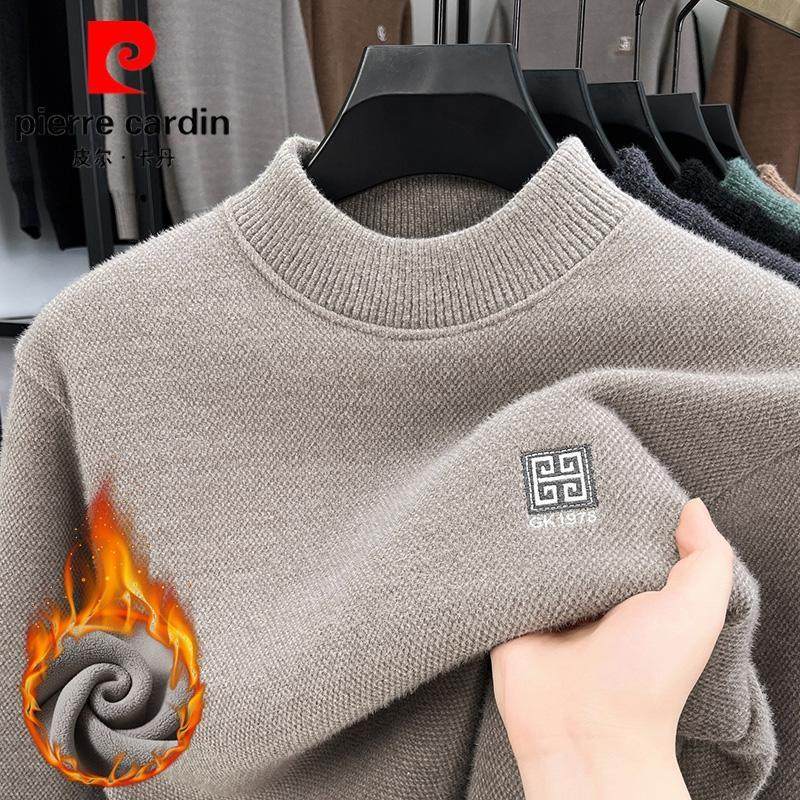 皮尔卡丹新款加绒毛衣男装加厚男半高领一体绒休闲保暖针织打底衫,男装,针织衫/毛衣,淘宝优惠券,粉丝福利购,淘宝优惠卷