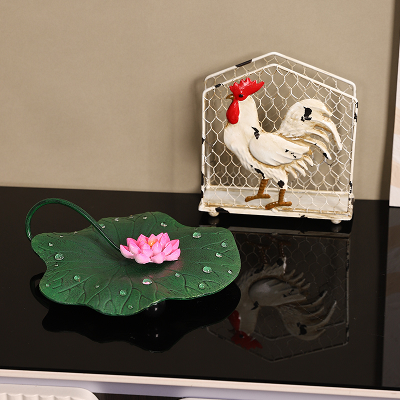 新款创意铁艺荷叶纸巾架