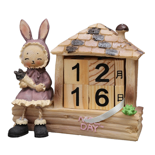 创意木质日历小摆件桌面装饰品木头日期展示牌幼儿园食谱拍照道具