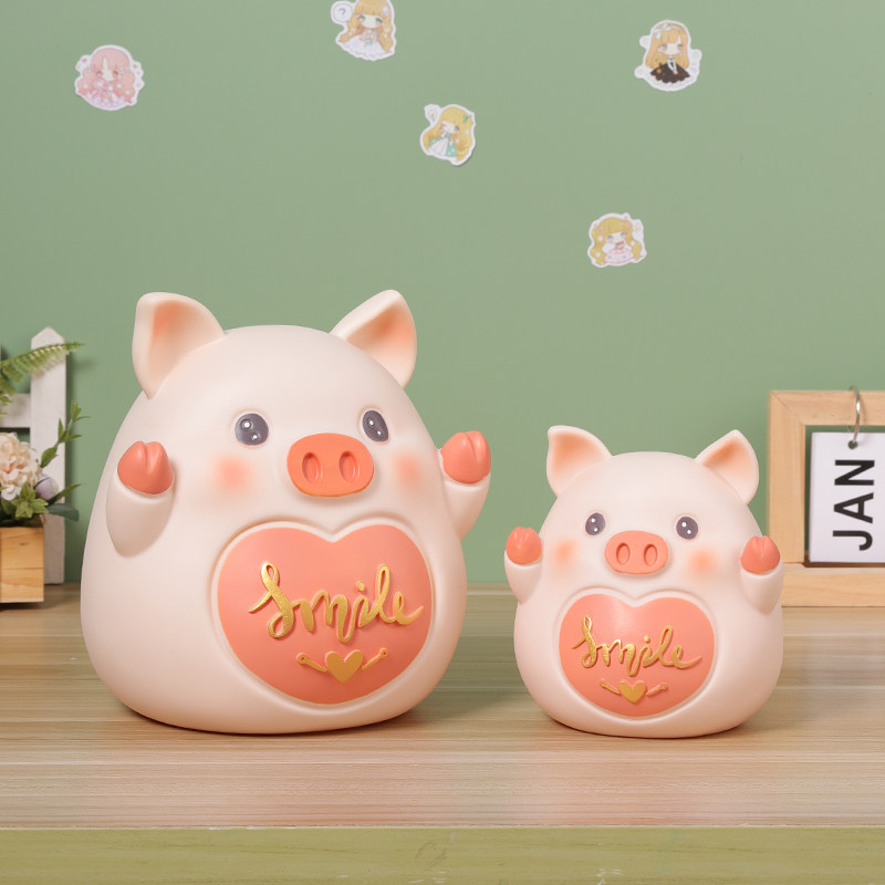 卡通可爱小猪存钱罐儿童女孩生日礼物摔不烂的硬币储蓄罐可存可取