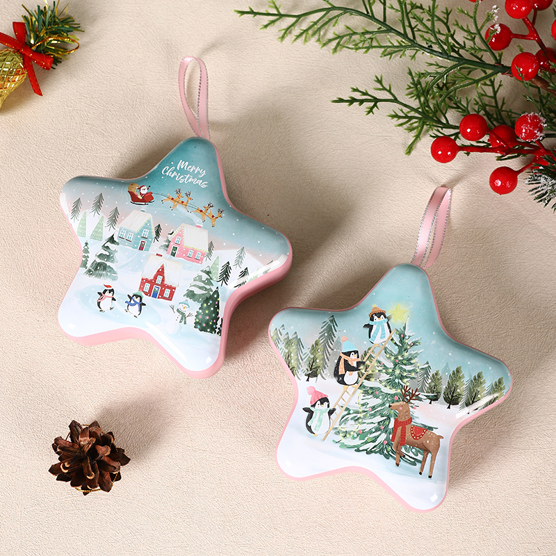 圣诞款许愿星铁盒空盒子结婚喜糖盒婚礼礼品盒可爱创意糖果包装盒