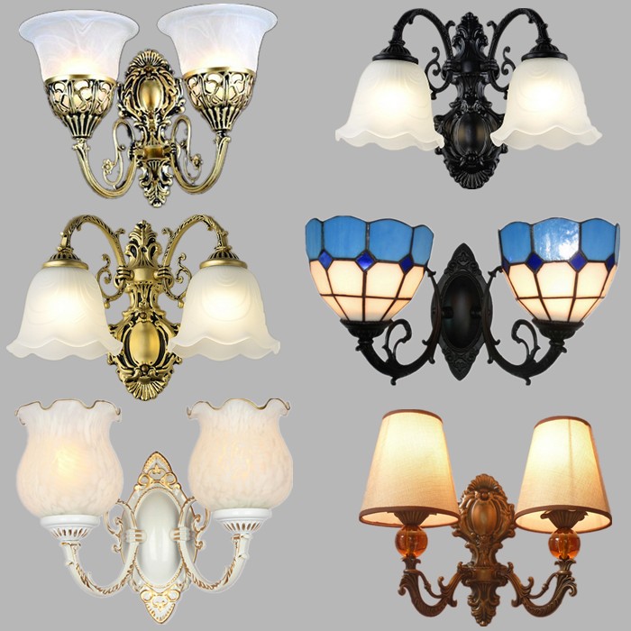 欧式风温馨带开关可调光床头灯