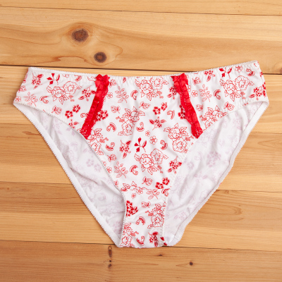 印花包臀高叉女士三角裤