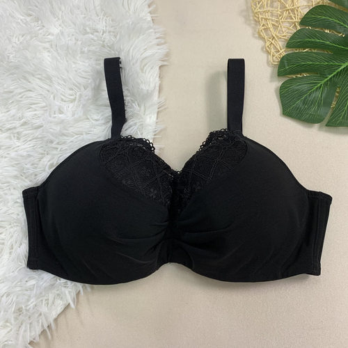 85-115BCDE 钢圈全包内衣B0927薄模杯透气网纱蕾丝边外贸大码文胸
