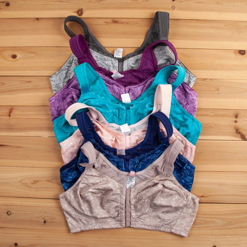 前扣蕾丝宽肩带背心式大罩杯