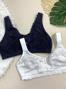 80-130CDEF无钢圈超薄杯大码内衣A1005加宽肩带蕾丝文胸