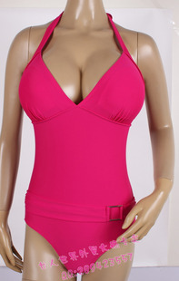 Y738 无钢圈 簿海绵 大深V字性感外贸连体泳衣12码适合75-80BCD