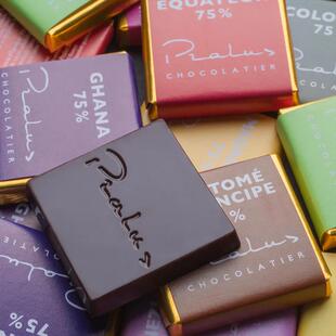 法国进口Pralus普阿鲁斯 75%黑巧克力礼盒10单源产地小片独立包装