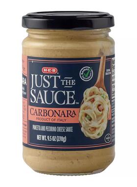 美国直邮HEB Just the Sauce Carbonara 培根蛋面酱汁270g