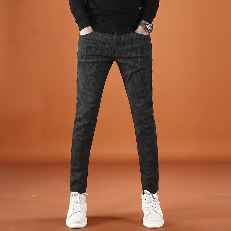 灯芯绒裤子男款休闲裤2026春秋新款潮男韩版弹力修身小脚男士长裤