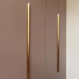 嵌入式现代简约极简侧装柜子门缝长款把手金色衣柜门拉手隐形拉手