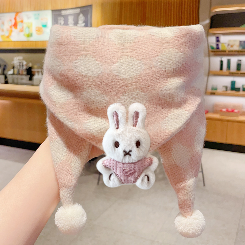 儿童围巾秋冬季防风保暖可爱三角巾男童女童围脖婴儿宝宝护颈披肩