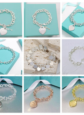 925银爱心O形粗链手链时尚手饰