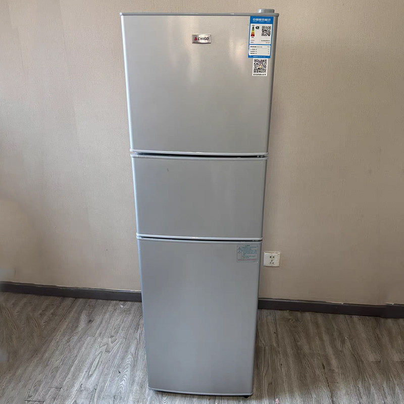 志高206L三门冰箱小型家用宿舍租房低噪冷藏冷冻节能冰箱大容量