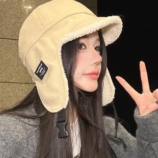 帽子女款雷锋帽秋冬季2025新款冬款男款骑车保暖加厚飞行员护耳帽