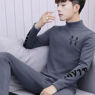 冬季保暖内衣男加绒加厚大童初中学生青少年秋衣秋裤衬衣衬裤套装