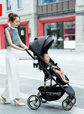 爱里奇高景观婴儿推车儿童新生儿宝宝bb四轮手推车可坐躺轻便折叠