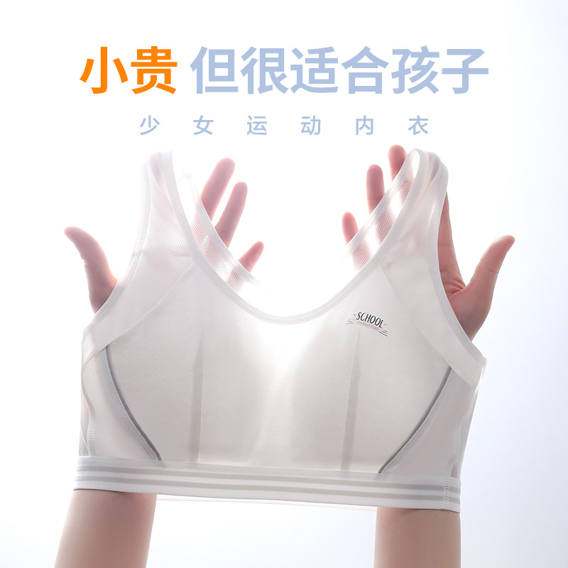 少女内衣二三阶段初高中学生纯棉运动防震背心青春期女孩发育文胸