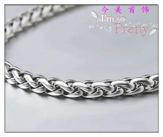 德国精钢龙骨麦穗链霸气长款钛钢项链男粗韩版时尚潮颈短款锁骨链