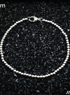 原创银色圆珠钛钢手链珠子不掉色