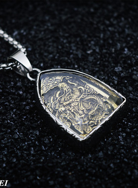 关二爷钛钢朋克风吊坠项链