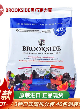 加拿大贝客诗Brookside蓝莓水果汁夹心黑巧克力豆糖果休闲零食