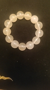 天然奶白冰种金丝玉手串男女款 串珠饰品礼物