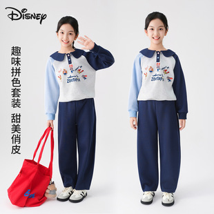 迪士尼疯狂动物城运动套装秋冬新款女童休闲套装卫衣弯刀裤两件套
