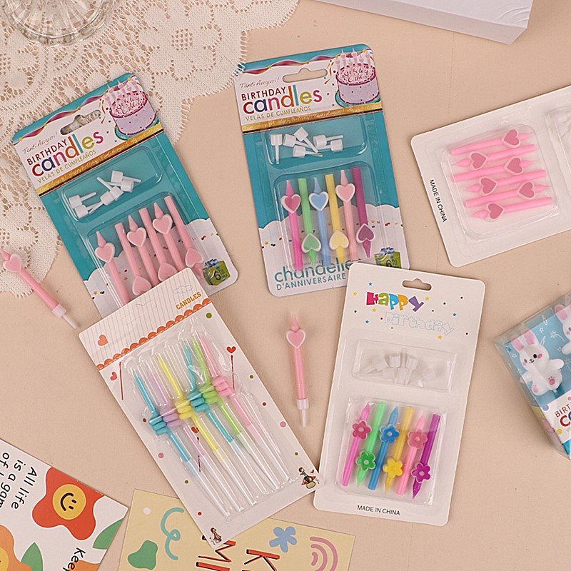 卡通可愛愛心蠟燭蛋糕裝飾插件