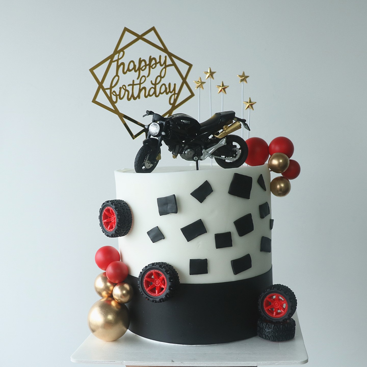 杜卡迪摩托车生日蛋糕装饰摆件