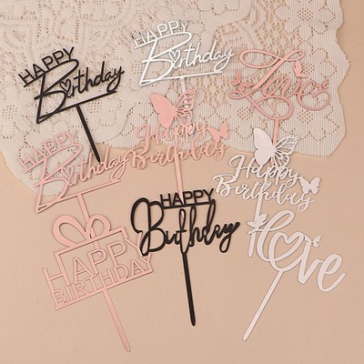 新款亚克力插件生日蛋糕装饰插牌