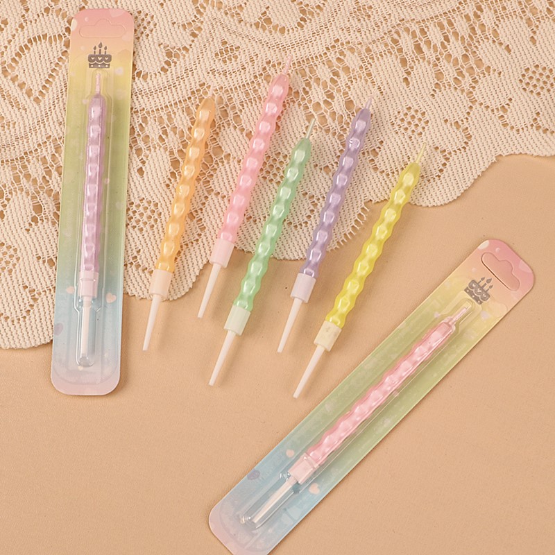 生日流光彩色曲線蠟燭蛋糕裝飾