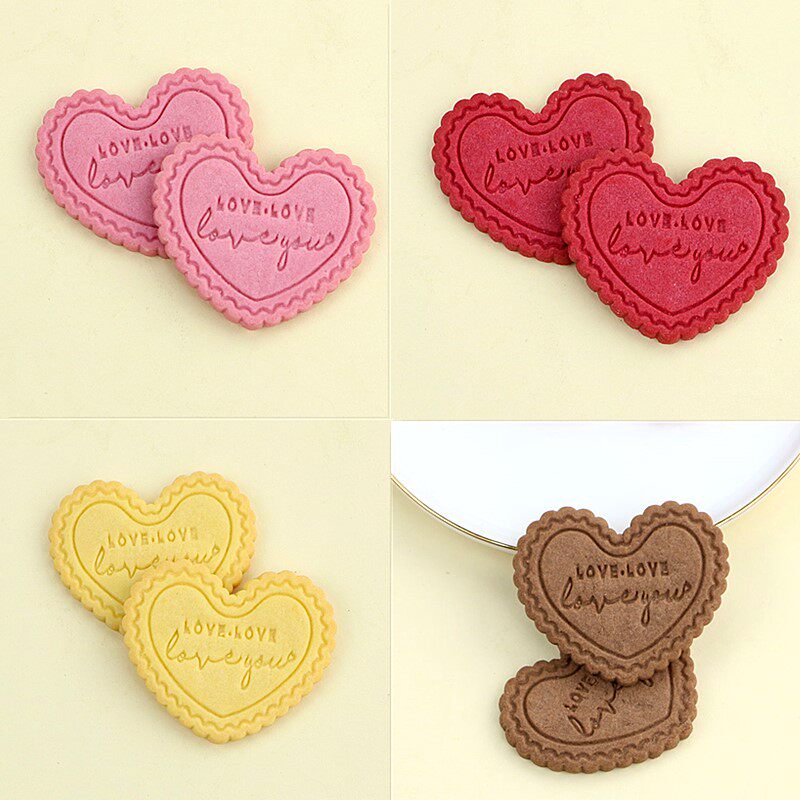 母亲节蛋糕装饰饼干巧克力爱心黄油可可味心形摆件纸杯甜品插件