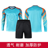 Children's goalkeeper clothing, thickened sponge goalkeeper uniform, adult football training uniform set, long sleeves and short shorts, football uniform thumbnail 2