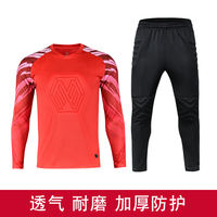 Children's goalkeeper clothing, thickened sponge goalkeeper uniform, adult football training uniform set, long sleeves and short shorts, football uniform thumbnail 7