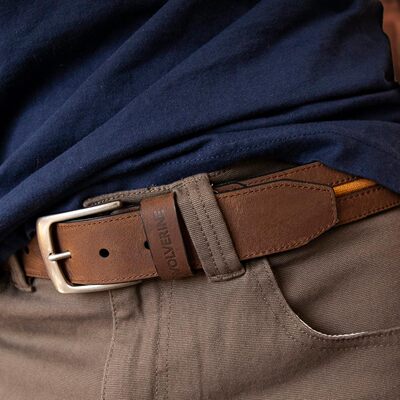 Wolverine男帆布/棉镶嵌皮带腰带